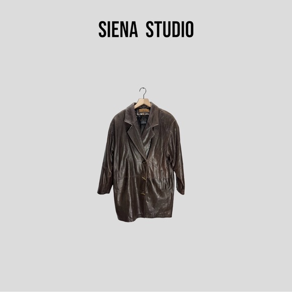 Vintage Men's Leather Jacket Siena Studio Men’s Sz Medium Brown - Picture 1 of 11